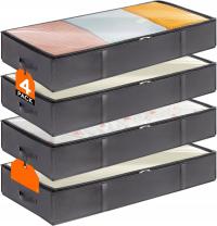 4X TORBA POD ŁÓŻKO DO PRZECHOWYWANIA UBRAŃ PUDEŁKA ORGANIZER POJEMNIKI 90L