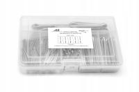 Zestaw zawleczek nierdzewnych odginanych A2 wg DIN 94 organizer 220szt.