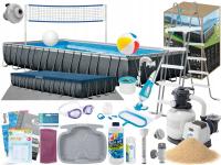 Duży Basen Ogrodowy Intex Stelażowy 975x488x132 FULL+Generator Chl NEW 2026