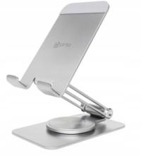 Prio Obrotowy metalowy stojak na telefon 360 max 9 cali srebrny