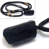 Турмалин черный камень кулон ожерелье [N330]