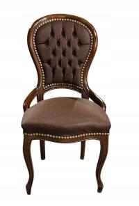 Krzesło w Stylu Barokowym Orzech brąz tapicerka