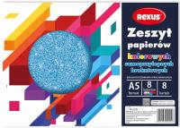 BENIAMIN ZESZYT PAPIERÓW KOLOROWYCH SAMOPRZYLEPNYCH BROKATOWIONYCH A5/8k.