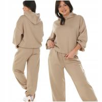 Moda Fresca F812 Wygodny Komplet Dresowy z KAPTUREM, MASEŁKO