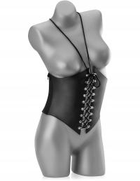 SKÓRZANY GORSET DASMKI POD BIUST PODKREŚLA TALIĘ EROTYCZNA BIELIZNA