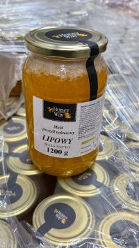 Miód lipowy pszczeli nektarowy naturalny słoik 1,2 kg