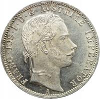 Austria, 1 floren 1861 A, Franciszek Józef, Wiedeń, st. 2+, BARDZO ŁADNA