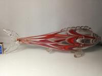 RYBA SZKLANA KOLOROWA SZKŁO KOLOROWE RETRO VINTAGE z PRL-u 53 cm