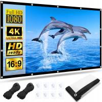 EKRAN PROJEKCYJNY ZWIJANY PRZENOŚNY 100 CALI DO RZUTNIKA 16:9 FORMAT