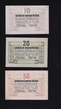 KOLEKCJA AUSTRIA -- WEILBACH -- 1920 rok, 3 sztuki