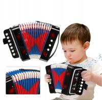 AKORDEON 8-BASOWY DLA DZIECI INSTRUMENT DO NAUKI I ZABAWY 17 KLAWISZY