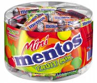 Mentos мини фруктовые жевательные конфеты клубника яблоко лимон банка 735г