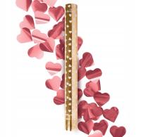 KONFETTI Tuba STRZELAJACA 60 CM Rose Gold Serca