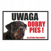 Tabliczka Uwaga Dobry Pies rottweiler