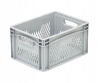 Pojemnik transportowy basicline 400x300x220 ażurowa szary magazynowy