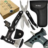 MULTITOOL Toporek Nóż Kombinerki BITY Zestaw 16w1 SURVIVAL KRZESIWO GWIZDEK