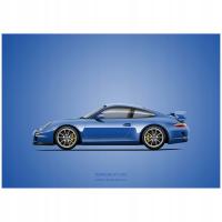 Plakat Porsche 911 997 GT3 21x29,7cm obraz do garażu wydruk różne kolory