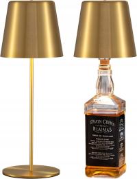 Lampy do butelek VISDANFO 2 szt. LED bezprzewodowa dotykowa złota 4000 mAh