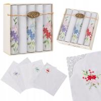 5X носовые платки пастельные вышивка кружева хлопок элегантный набор