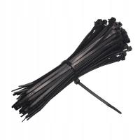 OPASKI ZACISKOWE 350 X 7,6 MM CZARNE PLASTIKOWE 100SZT TRYTYTKI