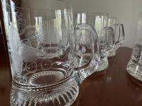 Стеклянные кружки, богато украшенные со времен ПНР 70-х годов, 5 шт.