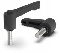 DŹWIGNIA ZACISKOWA ŚRUBA M10x20 R80 CZARNA UCHWYT