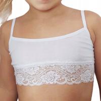 Biustonosz Stanik Top Dziecięcy Biały Bawełniany z Koronką 152-158cm