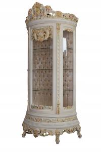 Duża Piękna Witryna - Gablota Serwantka Drewniana - Kwiaty - Gięte Szkło