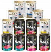 Mokra karma dla kota Rafi bezzbożowa mix smaków puszka 12x 400 g