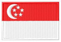 Naszywka flaga Singapuru Singapur haftowana z termofolią 7 cm szeroka