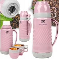 ТЕРМОС СО СТЕКЛЯННЫМ КАРТРИДЖЕМ 1Л ДЛЯ КОФЕ ЧАЙ ПОСУДА ТЕРМОС ДВЕ ЧАШКИ