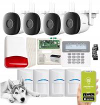 ZESTAW ALARM SATEL PERFECTA 4 CZUJNIK BOSCH PET GSM APP 4 KAMERY WiFi IP