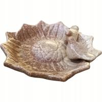 OZDOBA DO OGRODU Poidło Poidełko Karmnik dla ptaków 24 x 7 cm - BRĄZOWY