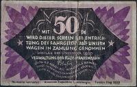Notgeld Wrocław tramwaje 50 Pf. z 1.12.1920 r.