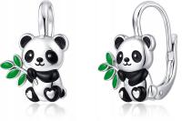 Серебряные серьги для девочек panda серебро проба 925 английский