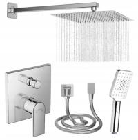 Zestaw podtynkowy z baterią HANSGROHE + deszczownica 30x30 cm stal slim