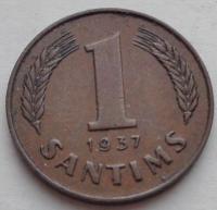Łotwa - 1 Santims - 1937