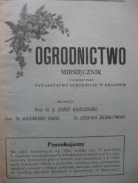 OGRODNICTWO Miesięcznik ilustrowany 8/1929