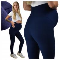 Legginsy ciążowe ocieplane kryjące bawełniane na zimę