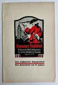 Reklama Chojnów - Haynauer Stadtblatt 1931