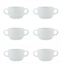 LUBIANA DAISY 6x BULIONÓWKA 300 ML 6 EL DLA 6 OS BIAŁA PORCELANA