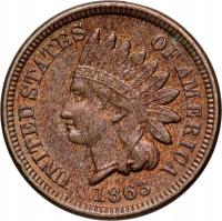 #AQ# USA, 1 cent 1863, Indianin, FIladelfia