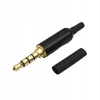 Black-Black Tail no Clip1Set 3.5mm Audio Plug 3.5 4Pole Male Stereo Ja Plug