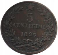 [10011] Włochy 5 centesimi 1895 R