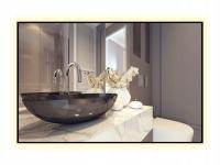 LUSTRO PODŚWIETLANE LED 80x60 ALUMINIOWA RAMA