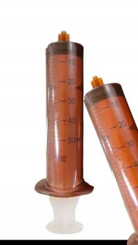 Strzykawka iniekcyjna bursztynowa LUER LOCK 50 ml 25 szt.