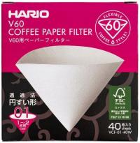 Бумажные фильтры Hario V60-01 для капельницы 40 шт.