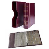 Klaser numizmatyczny na monety Leuchtturm + futerał Bordowy