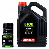 Olej silnikowy MOTUL 5100 10W40 MA2 4T 4L + filtr oleju HF HifloFiltro