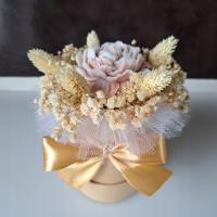 Candle Flower Box ze Świec - Bukiet BOHO - Świeca Sojowa Zapachowa Piwonia